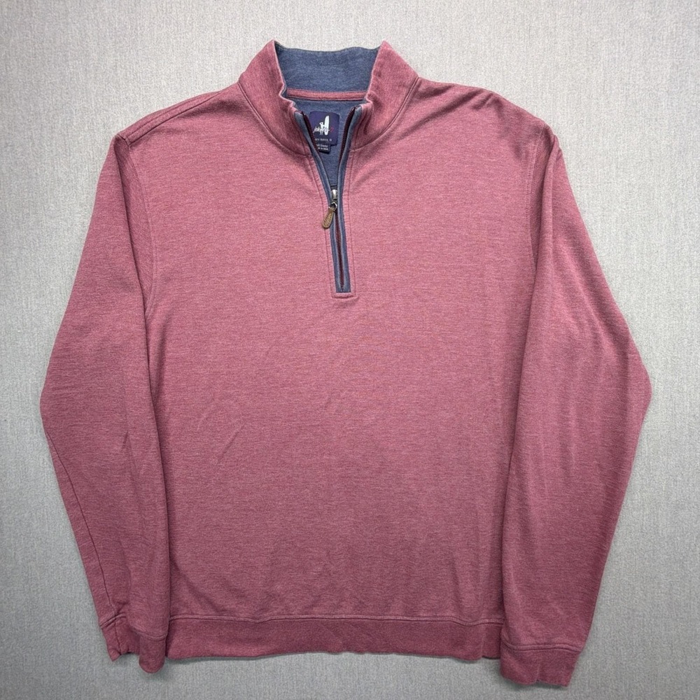 Johnnie-O 1/4 Zip Pullover Men's Medium Light Red Heather Sully Performance‎